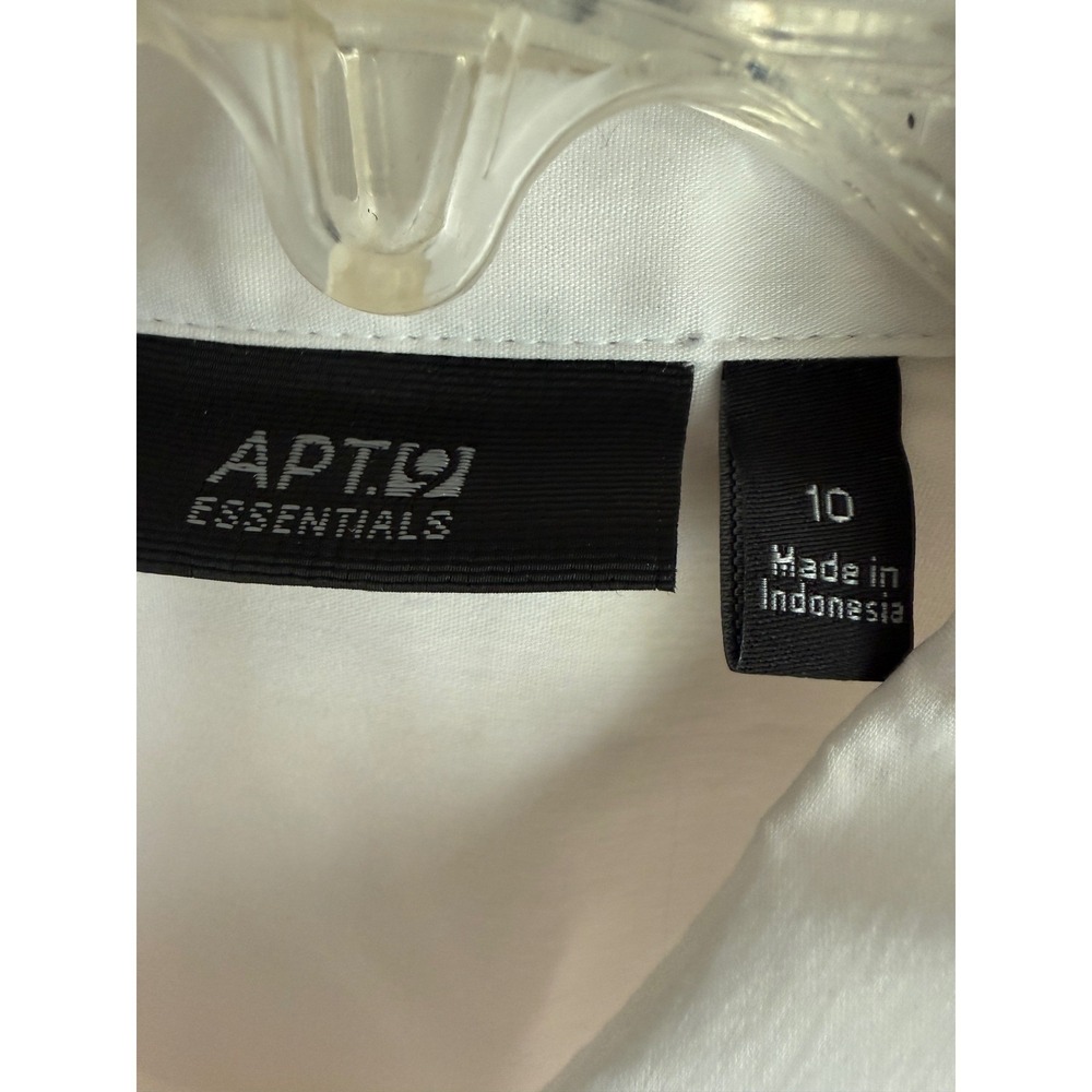 Apt 9 Essentials Womens White Wrinkle Resistant Button Down Shirt Size 10 NEW - Picture 4 of 8